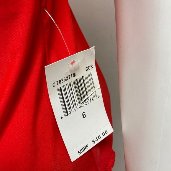 ABS by Allen Schwartz Red Tankini Swim Top - Picture 5 of 8